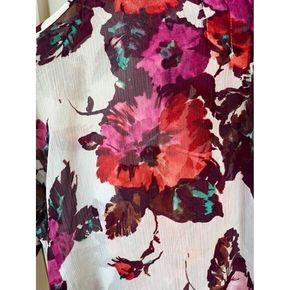 Torrid Top Women 3X Pink Pullover Floral Sheer Feminine Summer Dainty Flowy 80s - Picture 4 of 13